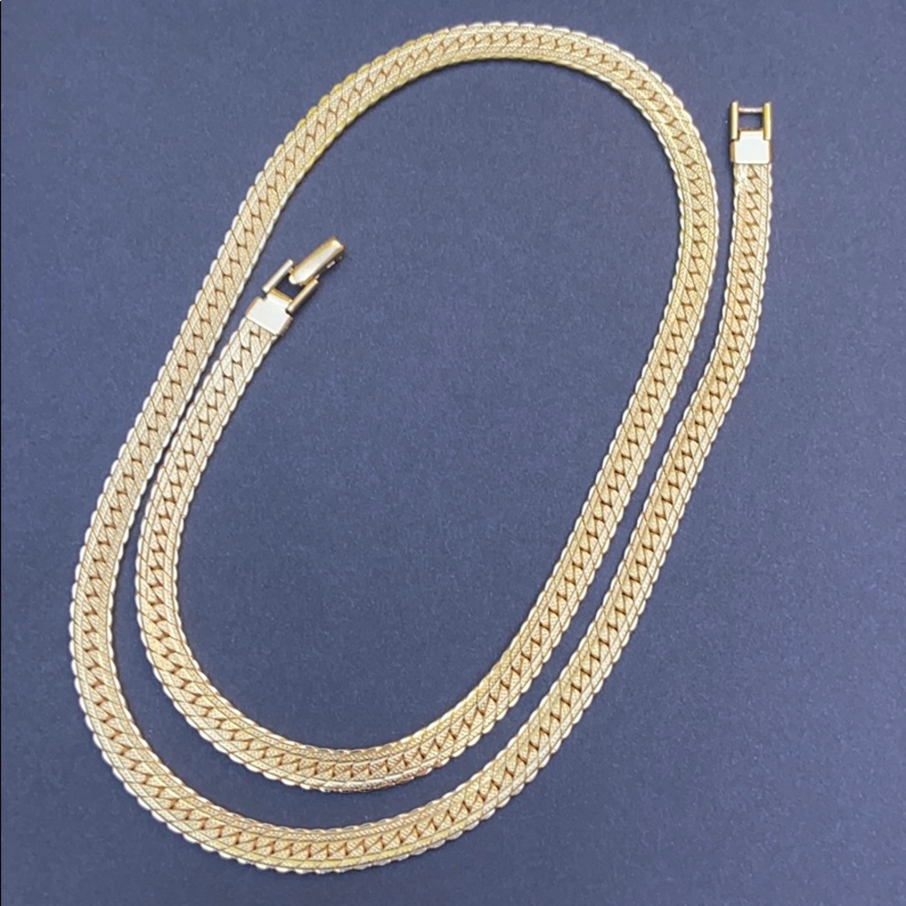 Vintage Napier Gold Herringbone Necklace 24”